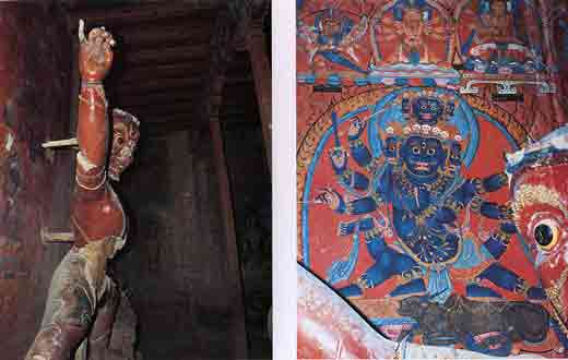 
Red Hayagriva statue and Yamantaka painting in the White Temple at Tsaparang - Tsaparang - Konigsrtadt in Westtibet book

